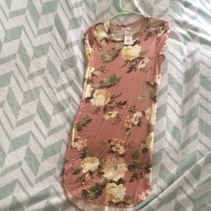 Bodycon Peach Flower Minidress